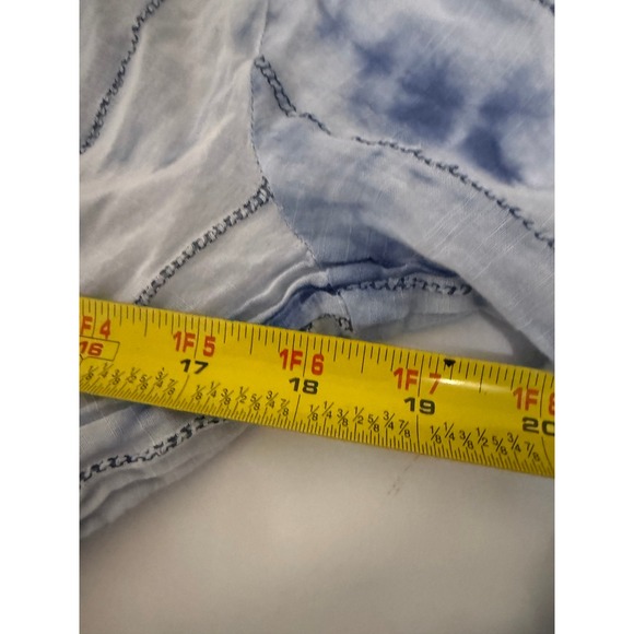 Spiaggia Dolce Womens Navy White Tie Dye Cotton Tiered Mini Dress Tassel Size M - Picture 10 of 12